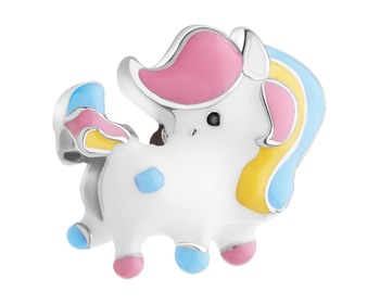 Rhodium Plated Silver Beads For Kids Pendant