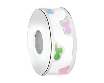 Rhodium Plated Silver Beads For Kids Stopper