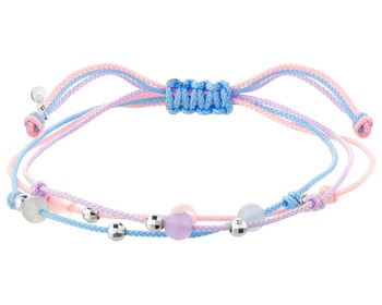 Rhodium Plated Silver Bracelet with Chalcedony