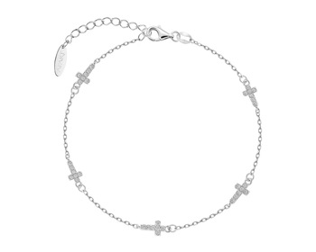 Rhodium Plated Silver Bracelet with Cubic Zirconia