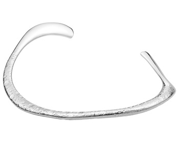 Rhodium Plated Silver Rigid Bracelet 