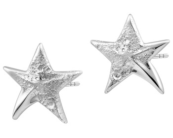 Rhodium Plated Silver Earrings 