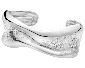 Rhodium Plated Silver Rigid Bracelet 