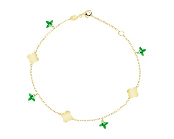 9 K Yellow Gold Bracelet with Cubic Zirconia