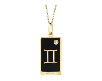 14 K Yellow Gold Pendant with Cubic Zirconia