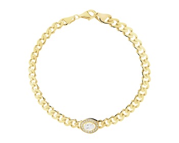  Yellow Gold Bracelet with Synthetic Quartz