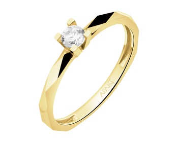14 K Yellow Gold Ring with Cubic Zirconia
