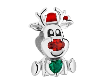 Rhodium Plated Silver Pendant with Cubic Zirconia