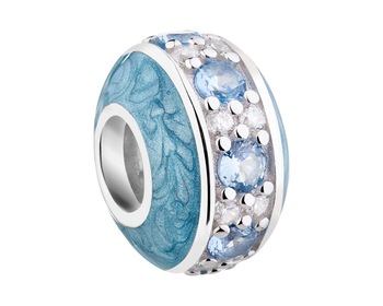 Rhodium Plated Silver Pendant with Cubic Zirconia