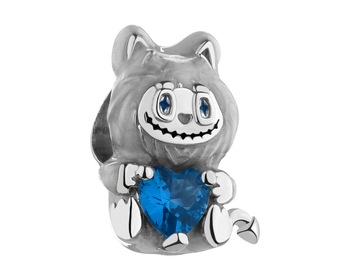 Rhodium Plated Silver Pendant with Cubic Zirconia