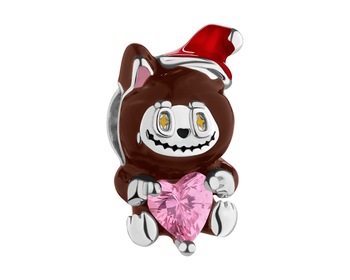 Rhodium Plated Silver Pendant with Cubic Zirconia