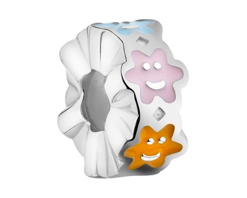 Rhodium Plated Silver Beads For Kids Stopper 