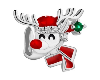 Rhodium Plated Silver Pendant with Cubic Zirconia