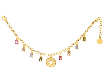 Gold-Plated Bronze Bracelet with Cubic Zirconia