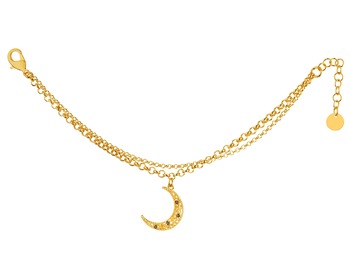 Gold-Plated Bronze Bracelet with Cubic Zirconia