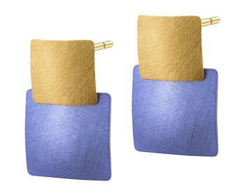 Gold-Plated Bronze, Gold-Plated Silver Dangling Earring