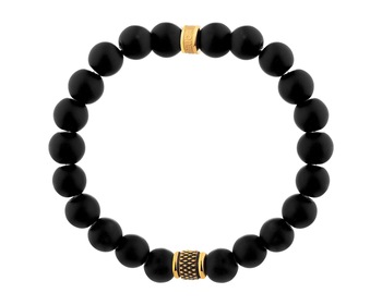 Stainless Steel Bracelet with Onyx