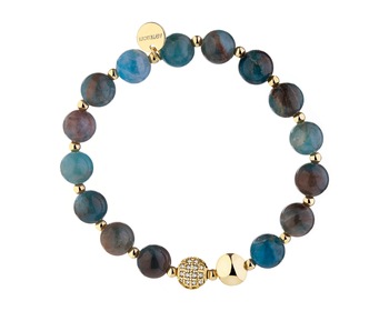 Gold-Plated Brass Bracelet with Apatite