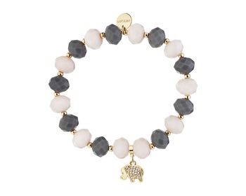 Gold-Plated Brass Bracelet with Jade