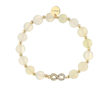 Gold-Plated Brass Bracelet with Jade