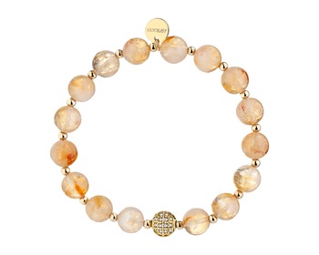 Gold-Plated Brass Bracelet with Citrine