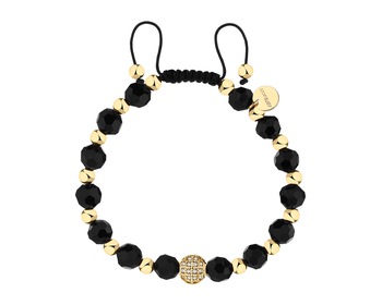 Gold-Plated Brass Bracelet with Glass