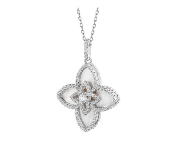 Rhodium-Plated Brass Necklace 