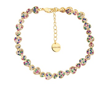 Gold-Plated Brass Bracelet with Cubic Zirconia