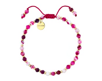 Gold-Plated Brass Bracelet with Agate