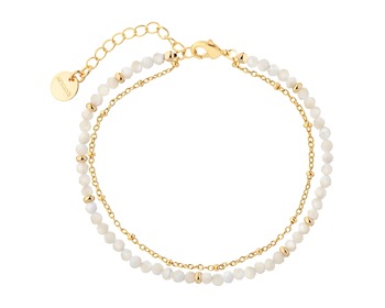 Gold-Plated Brass Bracelet with Mother Of Pearl