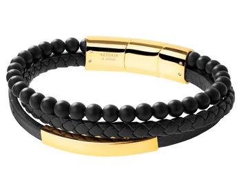 Stainless Steel Bracelet with Onyx