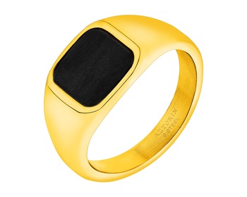 Stainless Steel Signet Ring with Agate