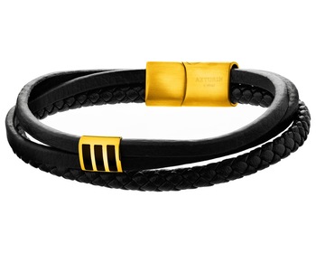 Stainless Steel, Leather Bracelet 