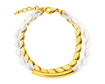 Stainless Steel Bracelet with Pearl