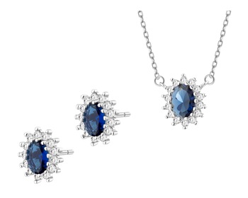 Rhodium Plated Silver Set with Cubic Zirconia