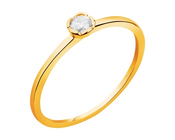 8 K Yellow Gold Ring with Cubic Zirconia