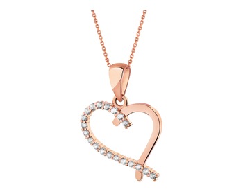 14 K Pink Gold Pendant with Cubic Zirconia