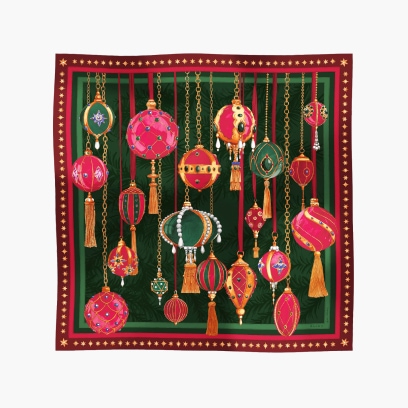 Silk scarf with Christmas motif