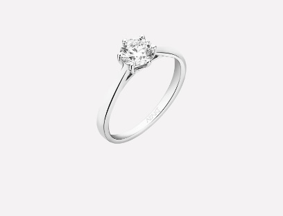 white gold ring with one diamond
