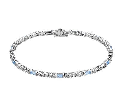 White gold bracelet with diamonds and topaz