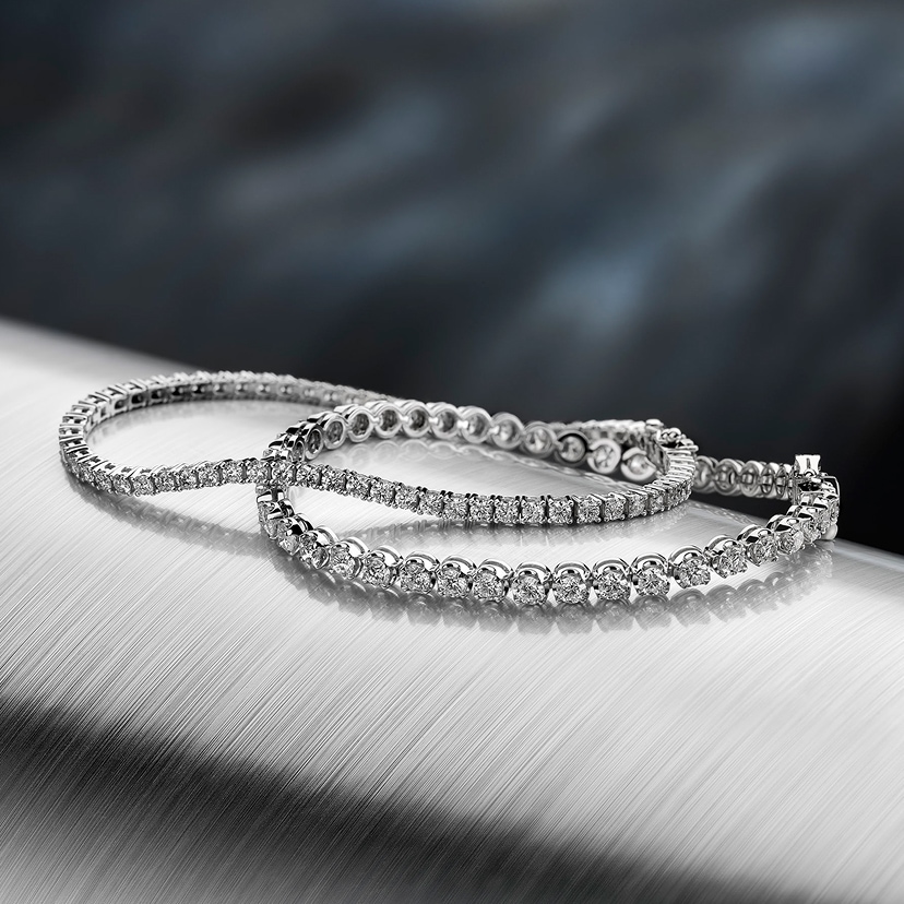 White gold bracelets with diamonds