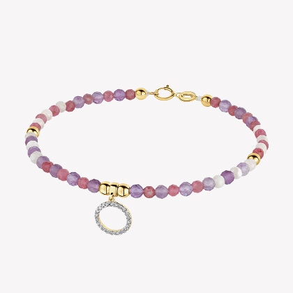 Bracelet with colored stones