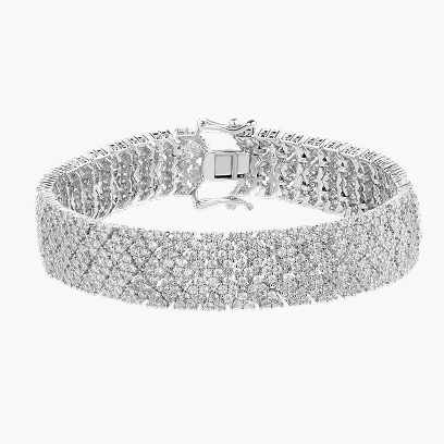 Silver bracelet with cubic zirconia