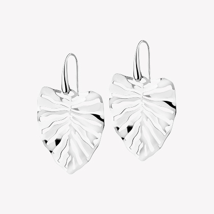 Silver earrings - monstera leaf