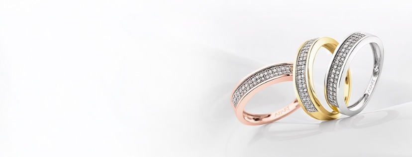 Rose gold ring with diamonds, Yellow Gold Ring with Diamonds
