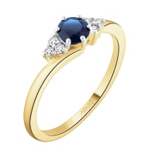 14 K Rhodium-Plated Yellow Gold Necklace with Diamonds