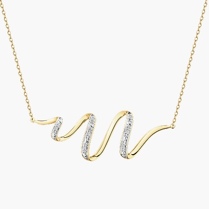 Yellow gold necklace with diamonds