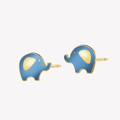 Gold earrings - Elephant themed jewellery