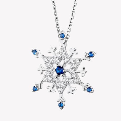 Silver pendant with spinel and cubic zirconia