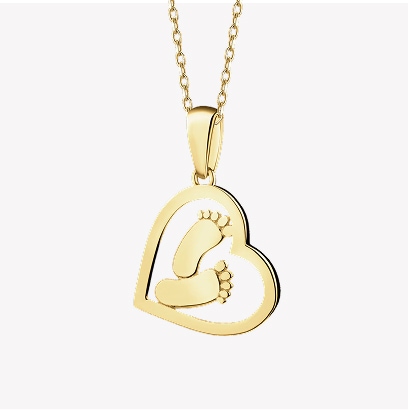 Gold pendant - Feet themed jewellery